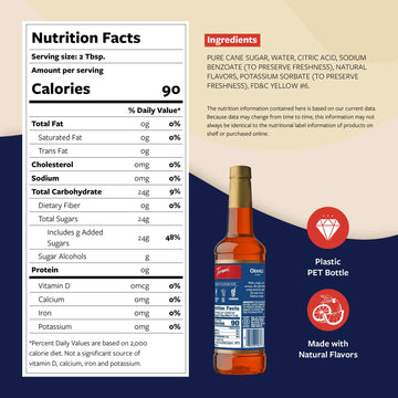 Torani Orange Syrup For Drinks, Flavoring For Iced Tea, Sodas, Cocktails, And Milk Shakes, Pump Included, 25.4 Oz