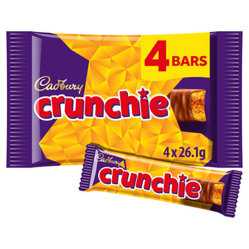 Original Cadbury Crunchie Chocolate Bar Pack, Candy Imported From The Uk England The Best Of British Honey Comb Coated In Chocol