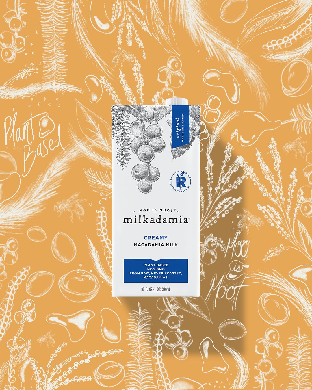 milkadamia Macadamia Milk - Creamy - 32 Fl Oz (Pack of 6) - Lactose Free, Vegan, Shelf Stable, Plant Based, Non Dairy, Dairy Fre