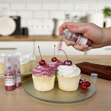 Tinker Dust - Christmas Red (4G, 1X Mini Pump) Edible Glitter For Desserts, Beverages, Cupcakes, Cake Pops And Cookies By Bakell
