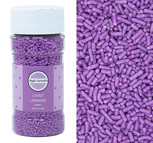 Mystic Sprinkles Solid Color Jimmy Sprinkles (Lovely Lavender Jimmies 3Oz)