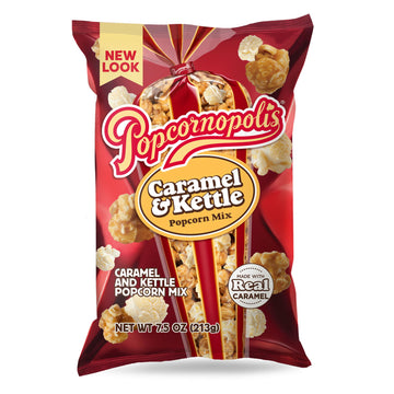 Popcornopolis Caramel & Kettle Mix Bag Ready-To-Eat Popcorn 7.5 oz