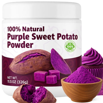 326g Purple Sweet Potato Powder - Pure Fine Ube Powder, Gluten-Free, Non-GMO, Natural Purple Yam Mix - Baking Smoothies Latte Fr