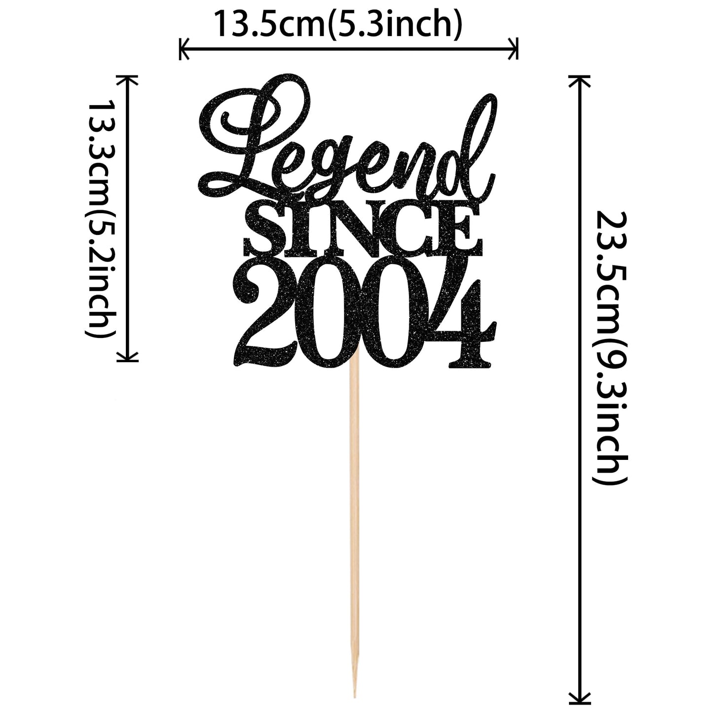 Rssta i Cake Topper, Glitter 21st Birthday Decoration, Black, Cheers to 21 Years, Perfect for Weddings and Anniversaries