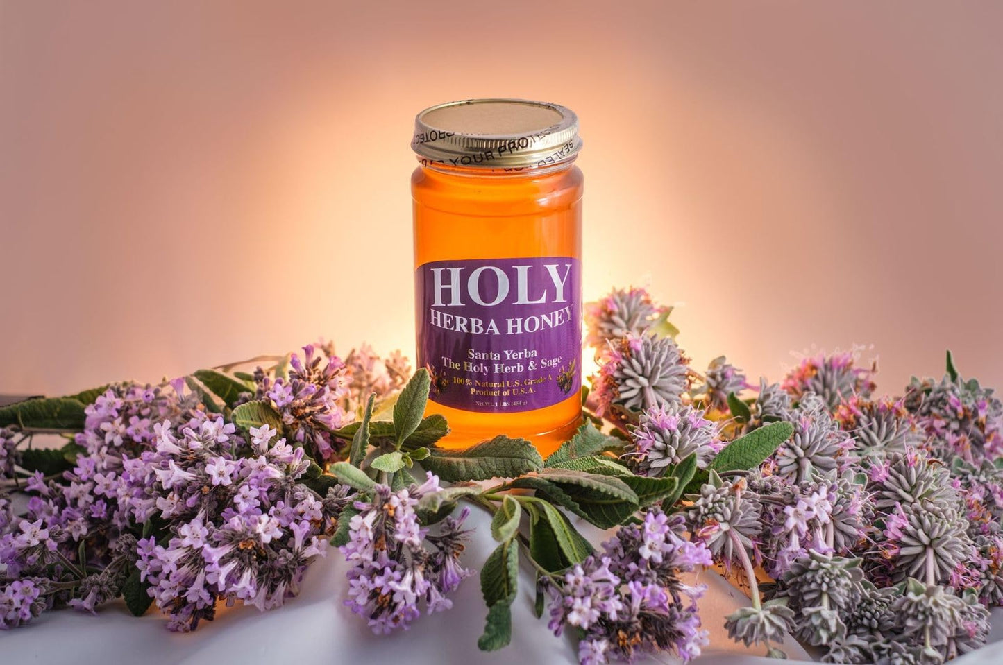 Holy Herb 100% Pure Raw Unfiltered Santa Yerba & Sage Honey, 16 Oz.