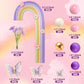 25Pcs Rainbow Cake Topper Balls Cake Decorations Boho Cake Topper With Purple Pink Balls Artificial Flowers And Butterflies For