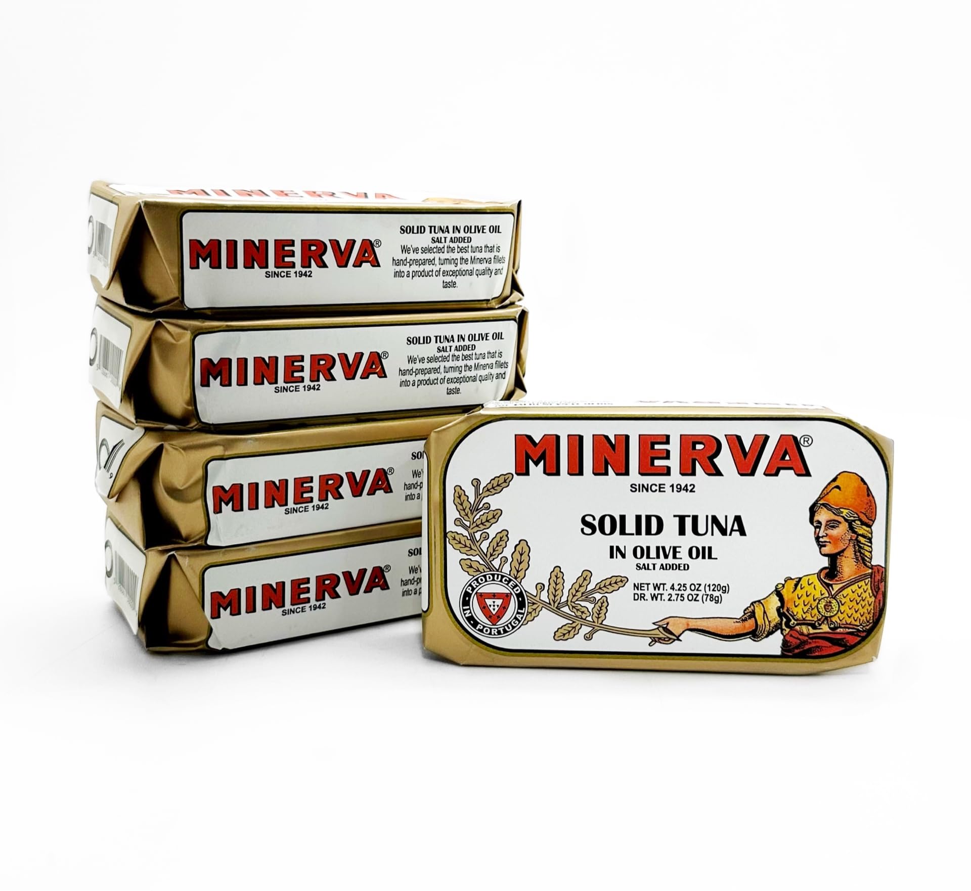 Finsa Minerva Hand Cut Tuna Fillets in Olive Oil - Premium Solid Tuna, Kosher, Halal, Dolphin-Safe, 4.25 oz (Pack of 5)