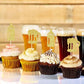 ZHUOWEISM Baby Bottle Cupcake Toppers, 30 PCS Gold Glitter, Small, Design4 for Baby Showers and Birthday Parties