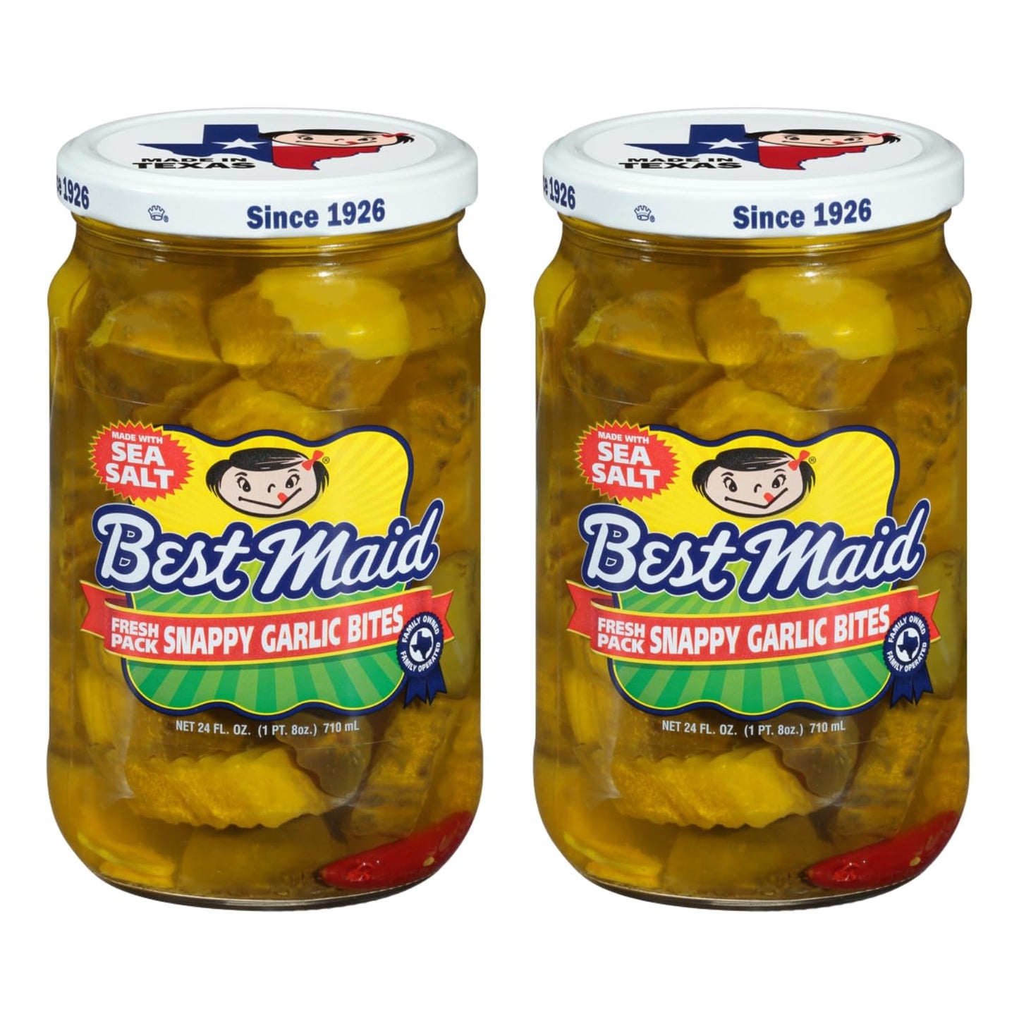 Best Maid Products - 24 Ounce Glass Jars Baby - Dill, Kosher, Hamburger Slices, Garlic Bites, Habanero Chips, & Xtreme Hot Pickl