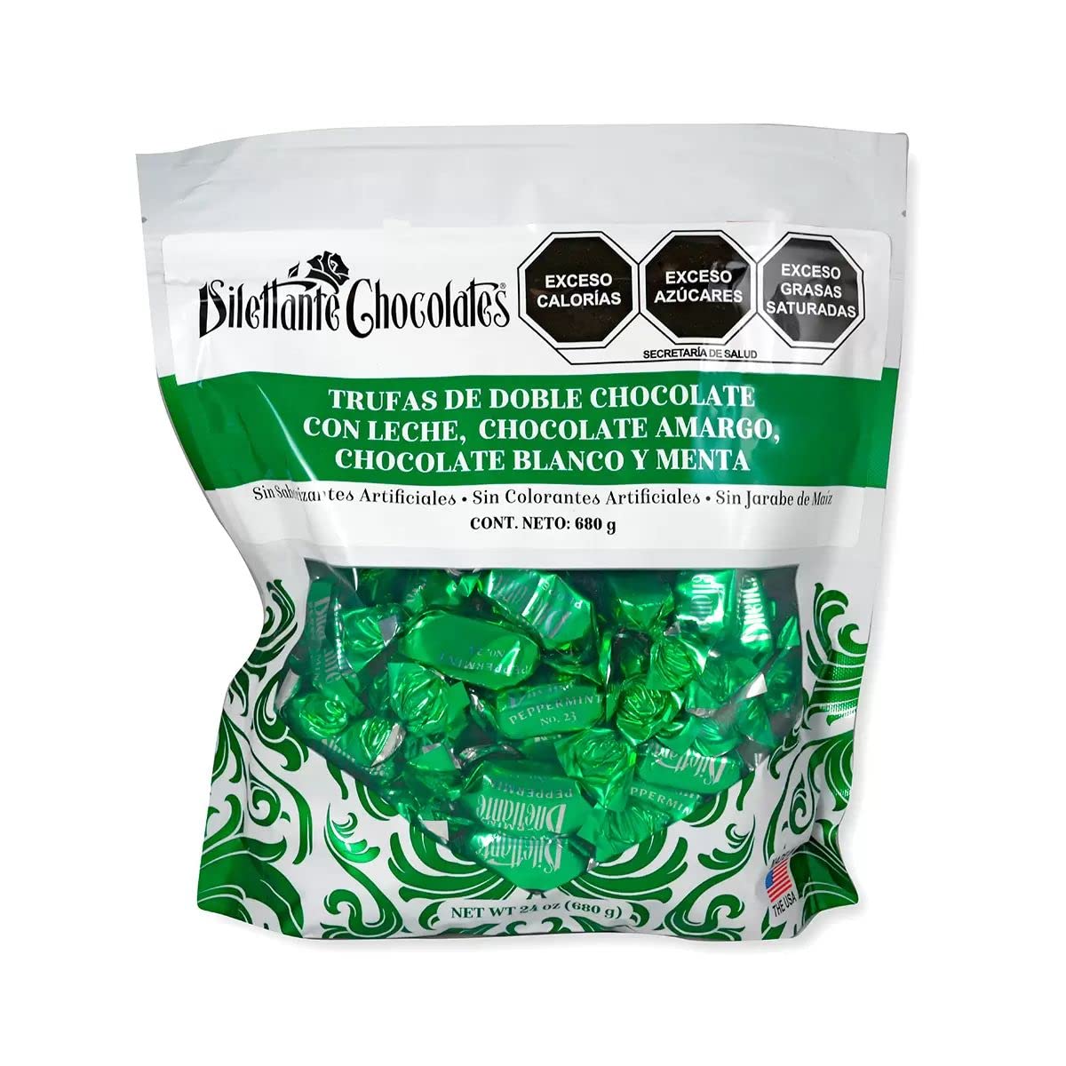 Peppermint Double Milk Chocolate Truffle Cremes - Dilettante 24Oz
