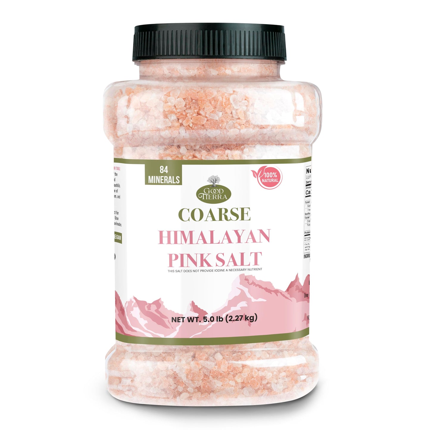 GOOD TIERRA Himalayan Pink Salt - Coarse 5 lb Jar - Ideal for Bath & Table Use