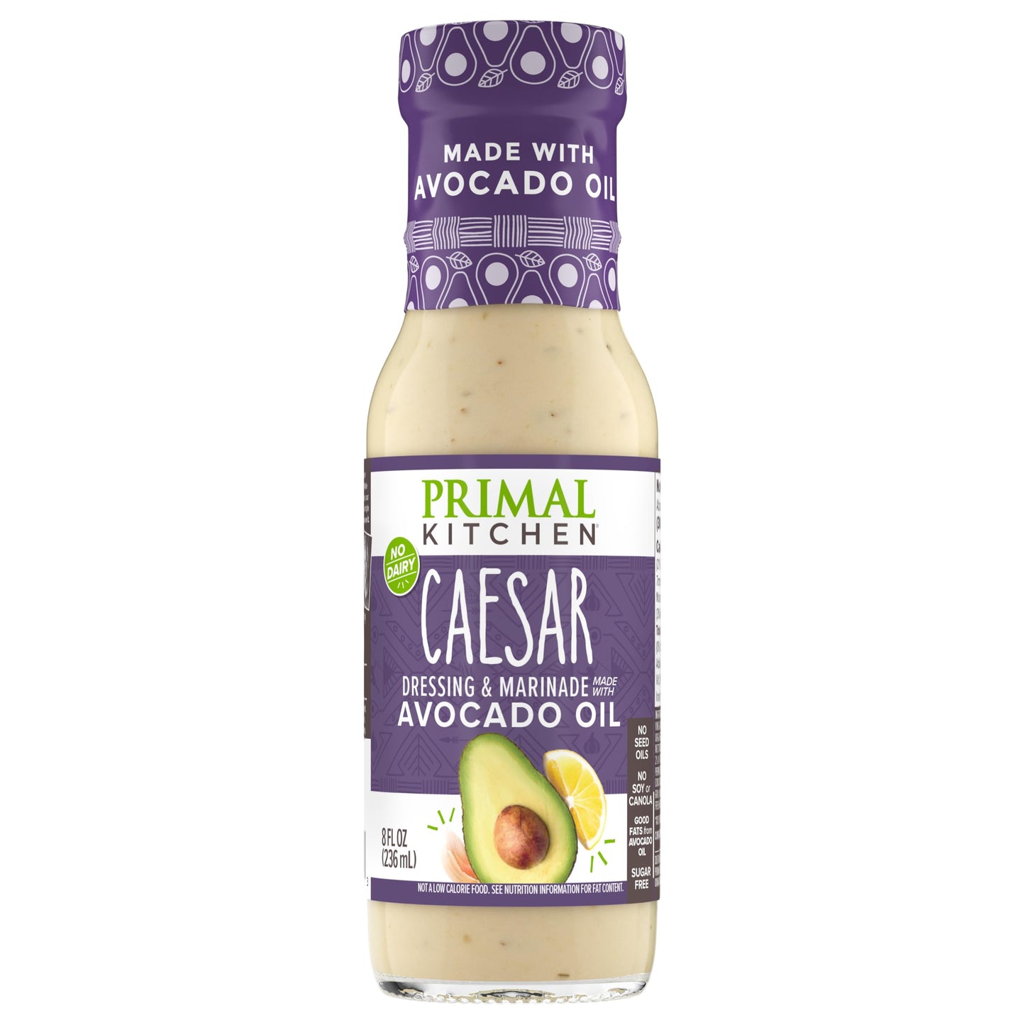 Primal Kitchen Caesar Salad Dressing & Marinade, Avocado Oil, Whole30 Approved, 8 Fl Oz, White/Green