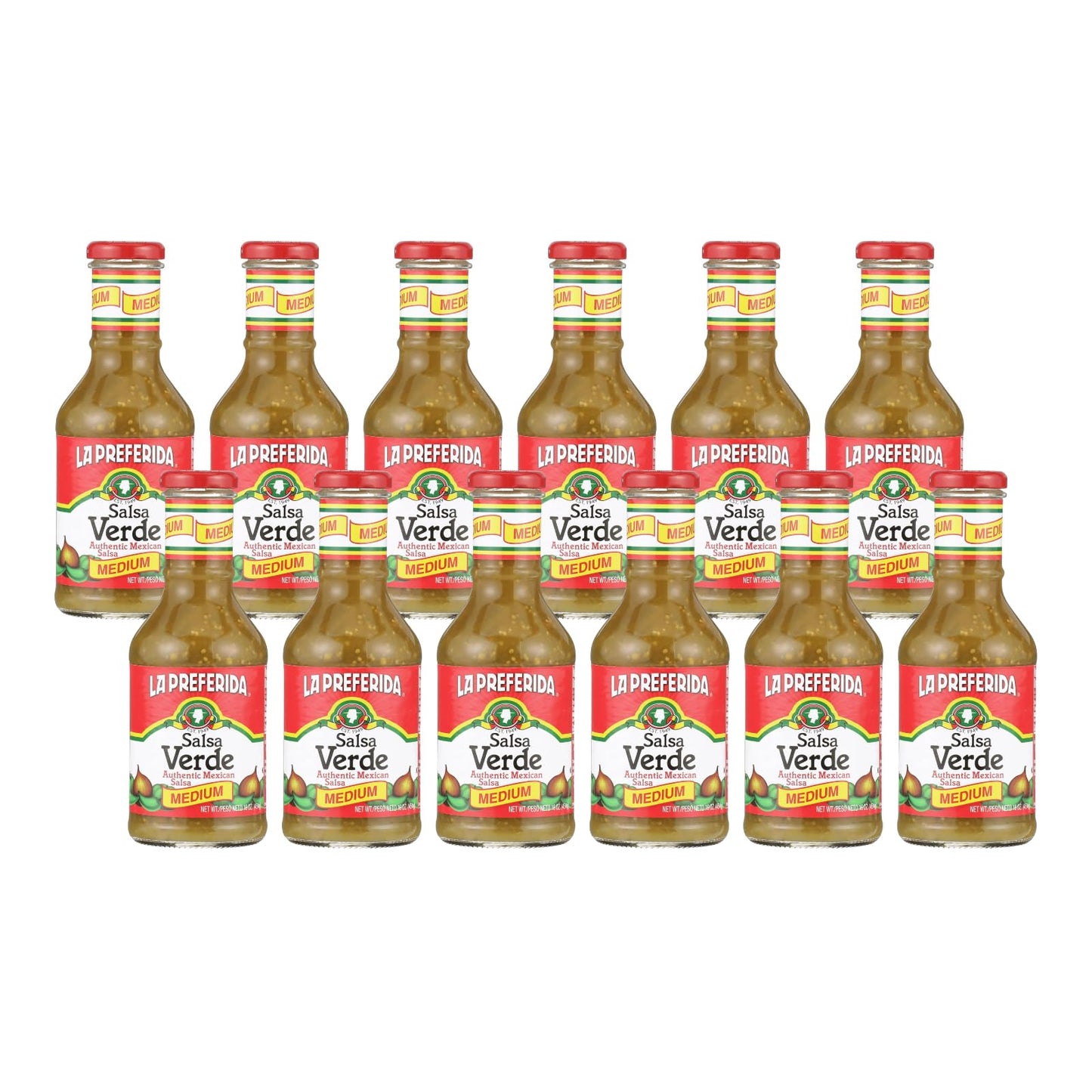 La Preferida Salsa Verde, Medium Heat (Authentic Blend of Tomatillos, Jalapeos & Cilantro) Simple Ingredients, No Added Sugar. G