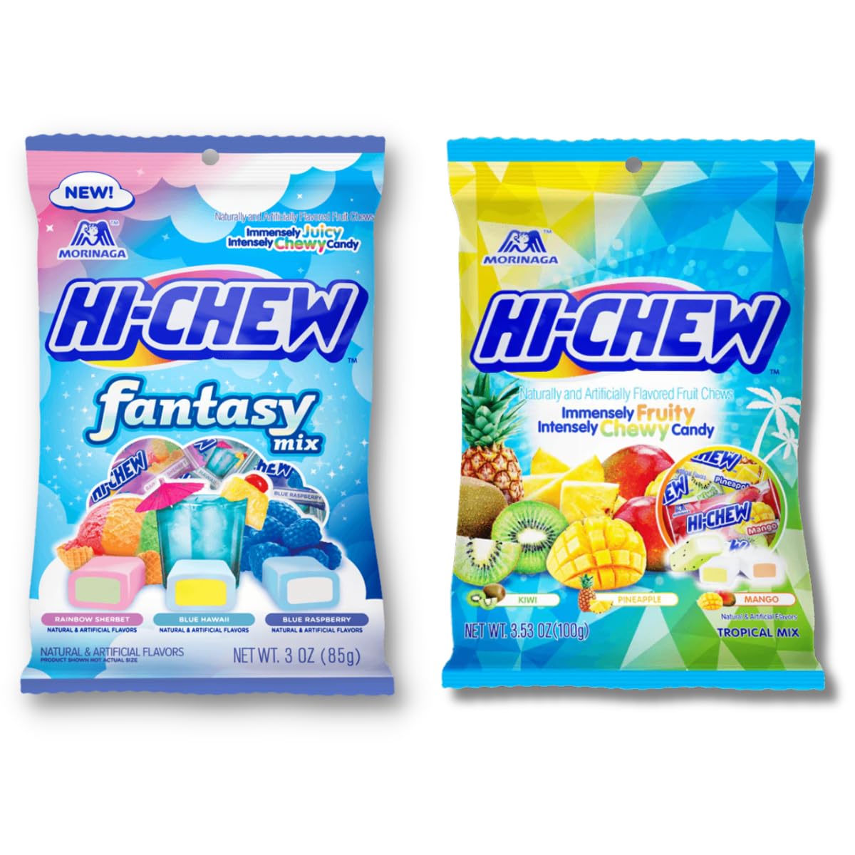 UNHAS ASIAN SNACK BOX Hi Chew Candy Variety Pack - Fantasy Mix & Berry Mix, Fruity Chewy Japanese Candy, 2 Flavors
