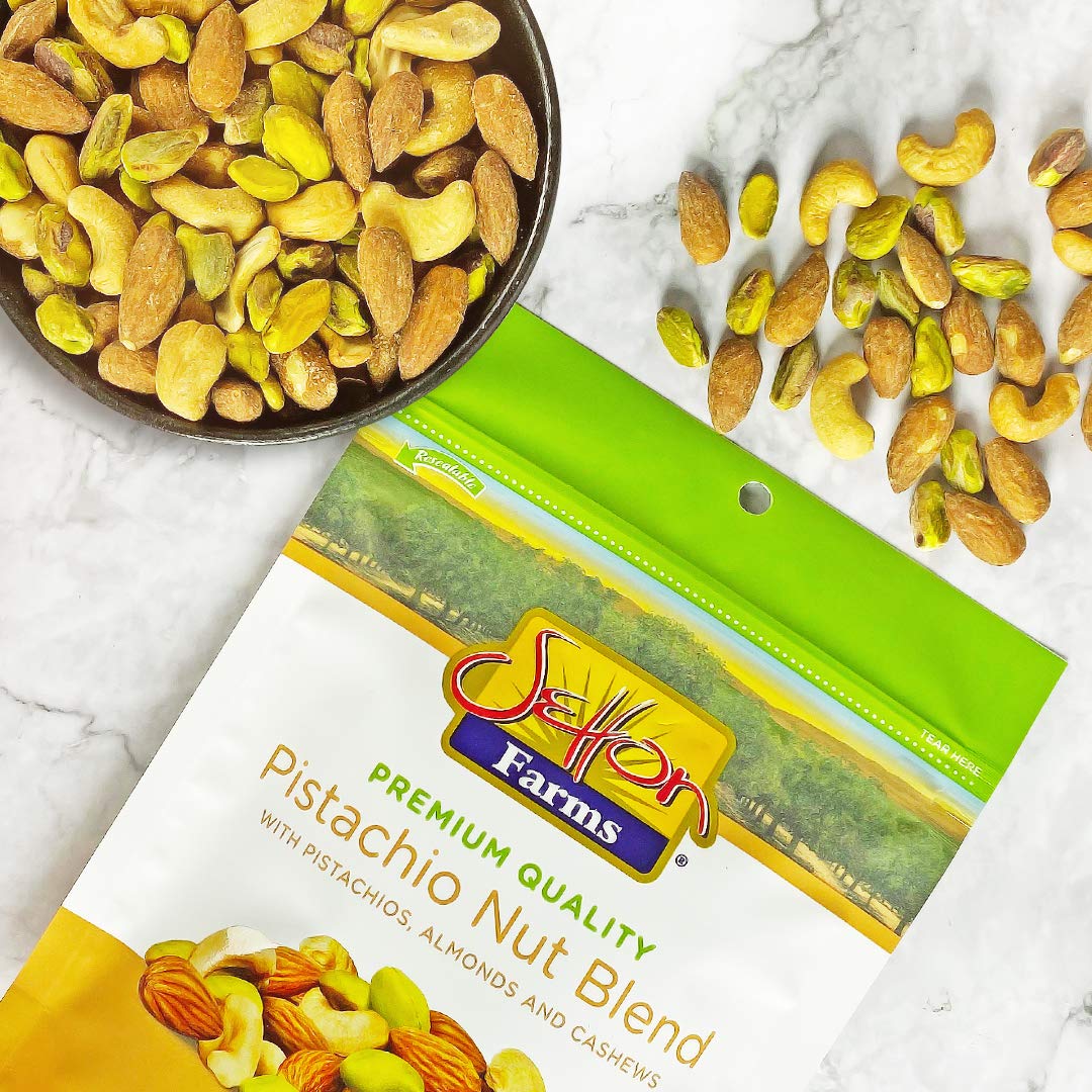 Setton Farms Pistachio Nut Blend Value Bag With Almonds, Pistachios And Cashews, 8 Oz Resealable Pouch
