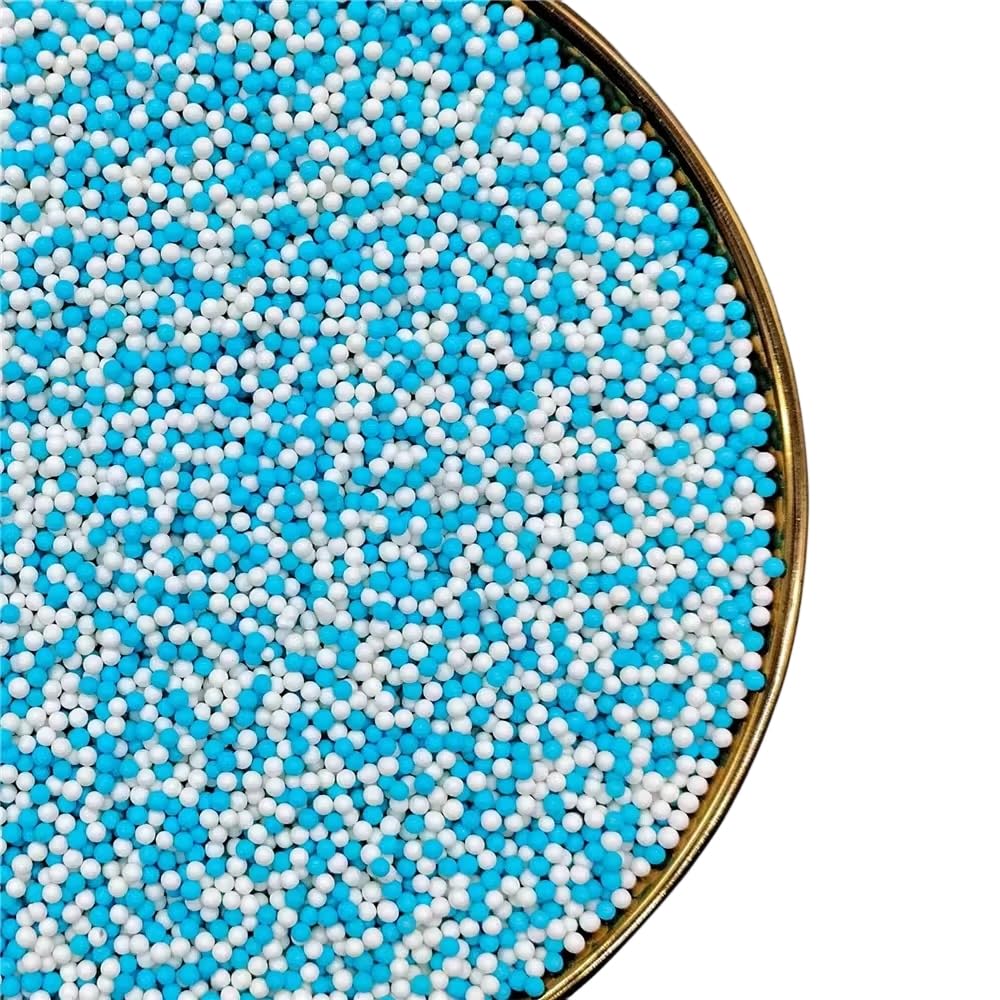 Christmas Sprinkles 130g/4.6oz,Blue White Edible Pearl Sprinkles for Cake Decorations, Baking, Ice Cream, Cookies, Cupcake Toppe