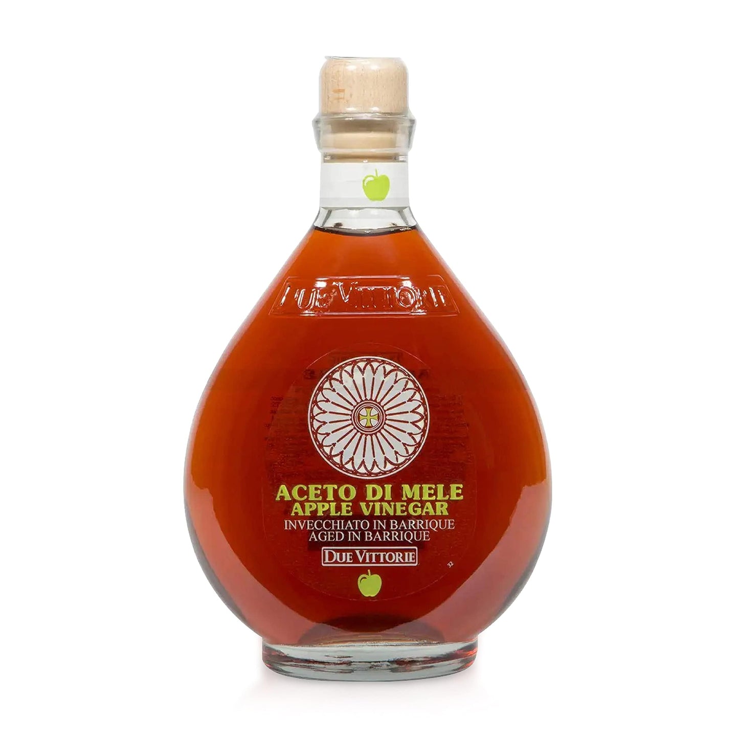 Due Vittorie Apple Vinegar - Easy To Drink Raw Apple Fruit Beverage Vinegar Aged In Barrique Beverage-Inspired Barrels  Gourmet Vinegar For Cooking  Imported From Italy  All Natural - 16.9 Fl Oz / 500Ml