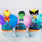 Confetti 24Pc Cartoon Superhero Cupcake Topper For Kids Birthday Party Cake Decoration Supplies Super Heroes Cupcake Toppers Cup