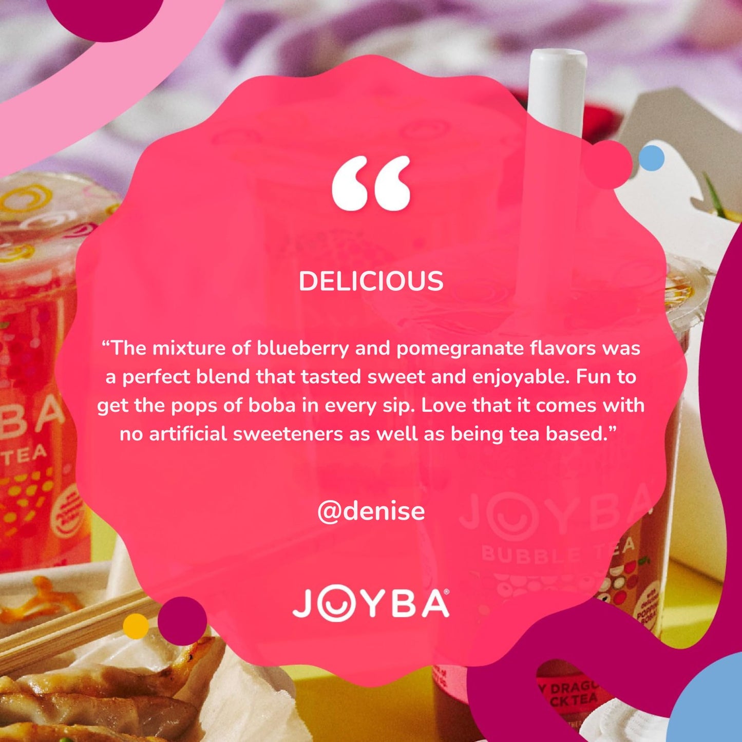 Joyba Bubble Tea Blueberry Pomegranate Black Tea, 4 Pack, 12 fl. oz. Cups