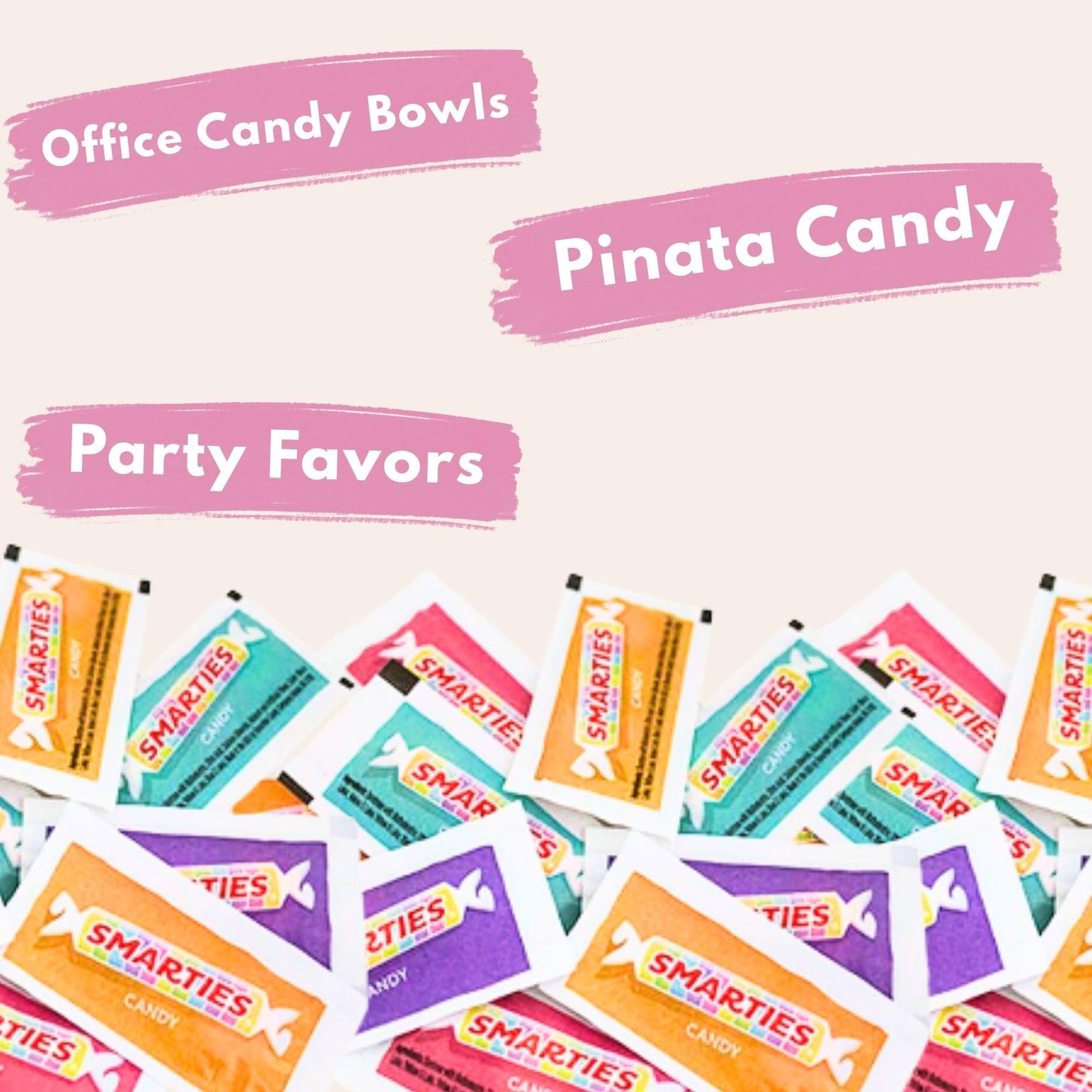 Snack Mountain Smarties Tart Candy - 100 Pack Individually Wrapped Pinata Stuffer, Candy Bulk, Fruity Treat for Office Bowls, Pa