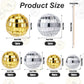 PEUTIER 30pcs Disco Ball Cupcake Toppers, Retro Cake Decorations, 70s Theme Party Supplies, Silver & Gold