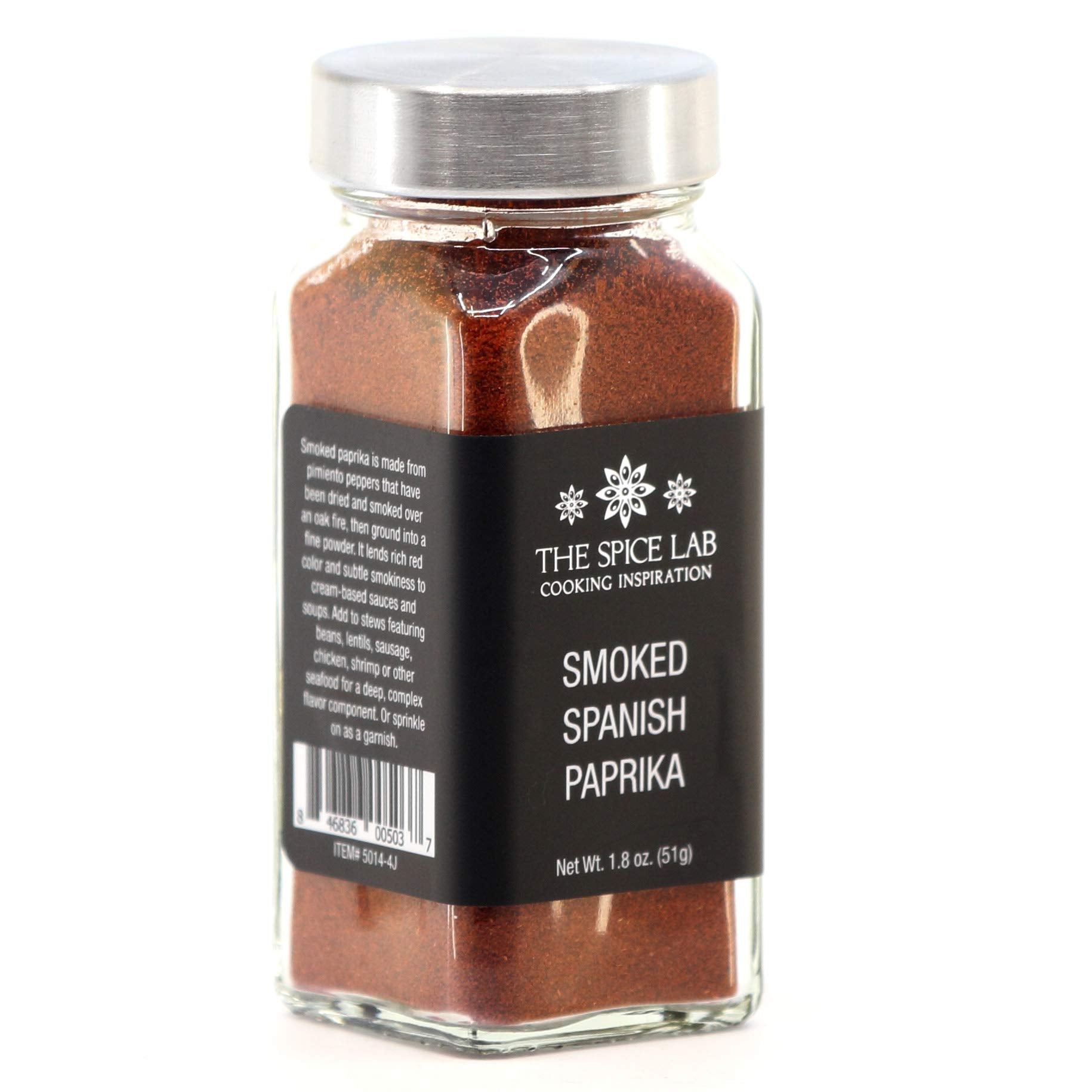 The Spice Lab Smoked Paprika Powder - High Color ASTA 120+ - 1.8 oz - Vegan, All Natural, Kosher, Non-GMO, Gluten Free