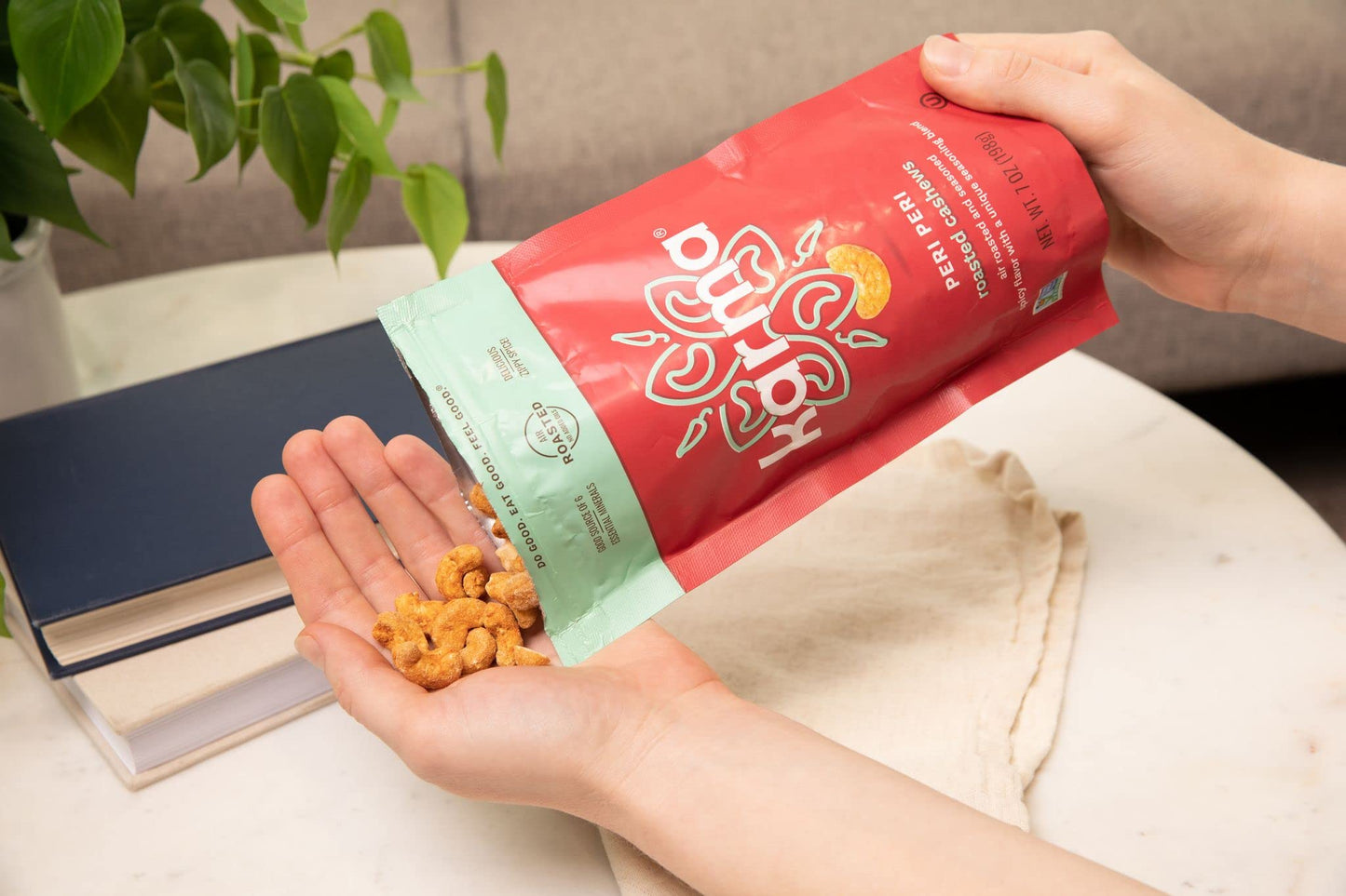 Peri Peri Air Roasted Whole Cashews by Karma Nuts, Savory, Spicy, Peanut-Free Facility, Kosher, Everyday Nut Snack, 7oz Resealab