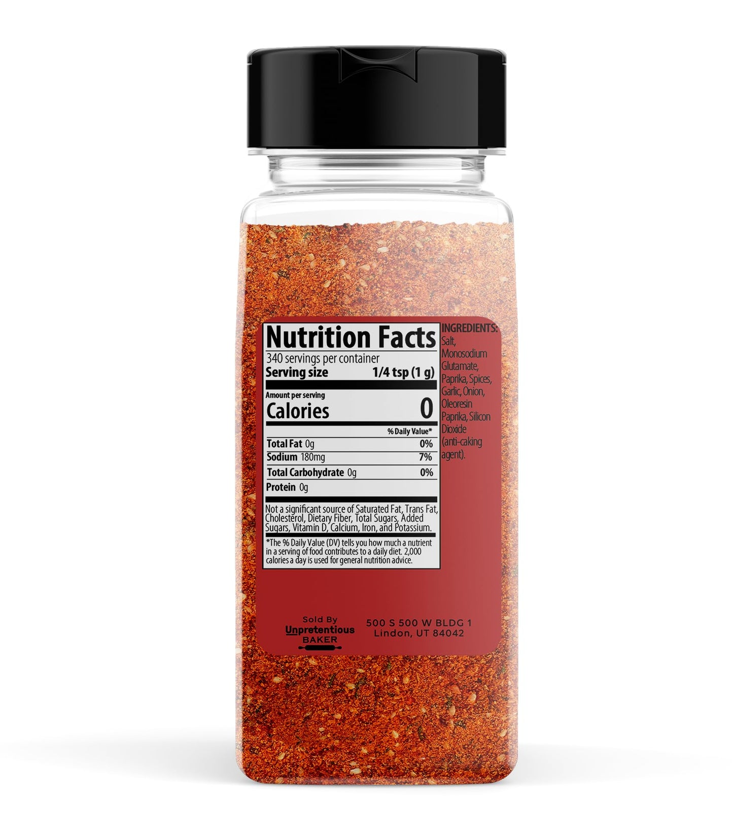 Unpretentious Red Fajita Seasoning, 12 Oz, Spice Blend, Peppery & Savory, Fajitas & Tacos