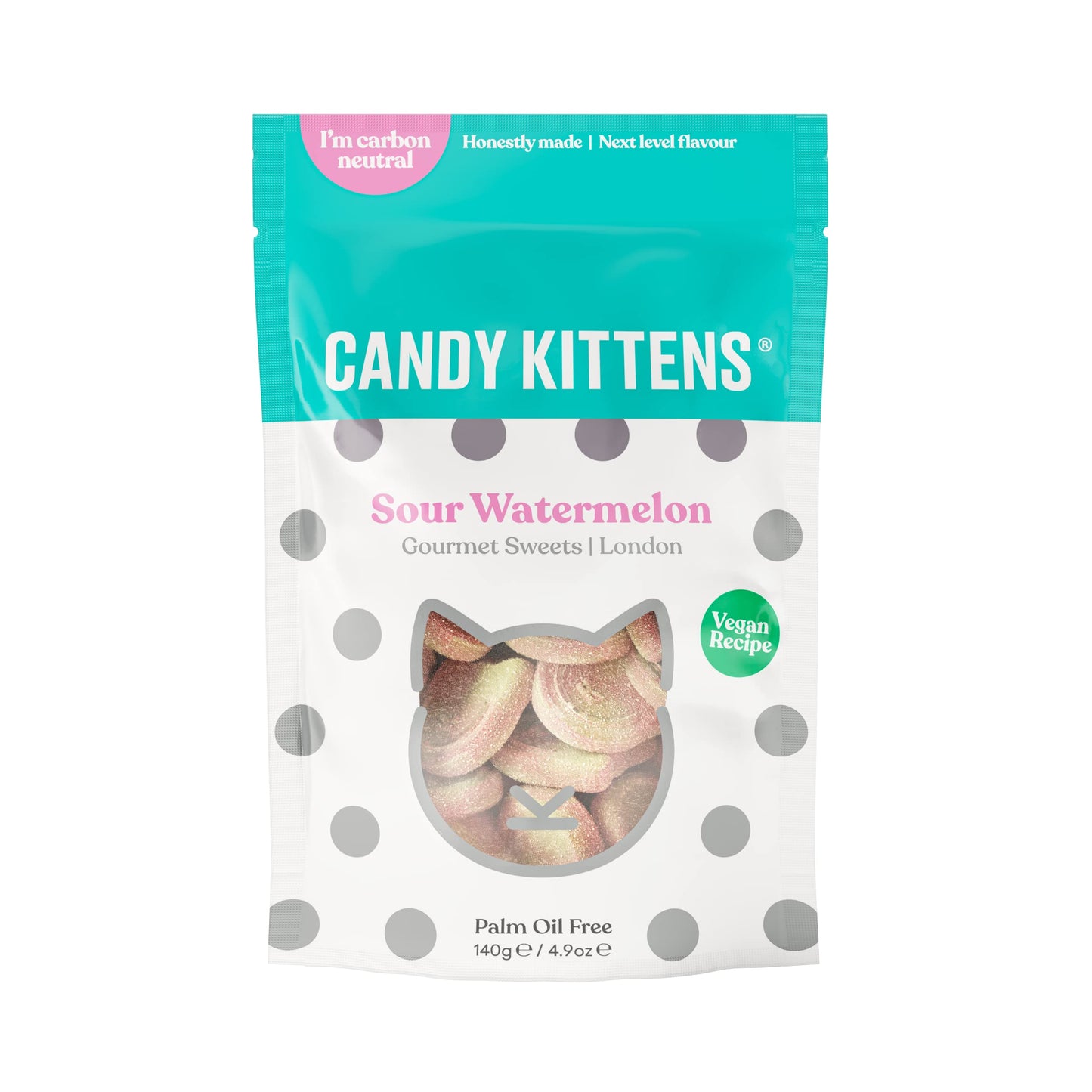 Candy Kittens Sour Watermelon Sweets, 140 Gr