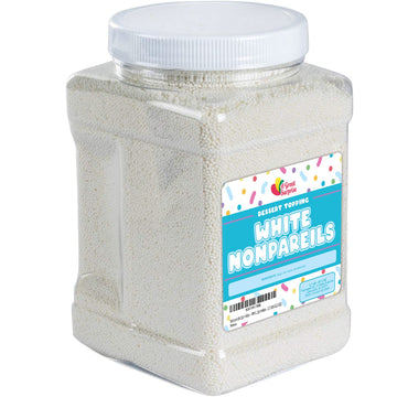 White Nonpareils Sprinkles - Memorial Day Sprinkles - Bulk Nonpareils Ivory - Bulk Wedding Sprinkles - 2.7 Lb (43.2 Oz) - Elegant Sprinkle - Dessert Sprinkles