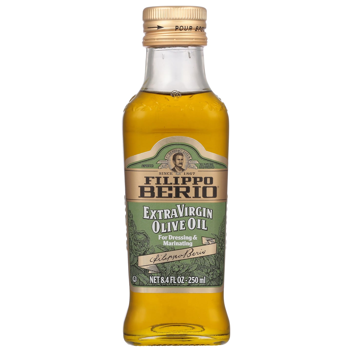 Filippo Berio Extra Virgin Olive Oil, 8.4 Ounce Glass Bottle (Pack Of 12)