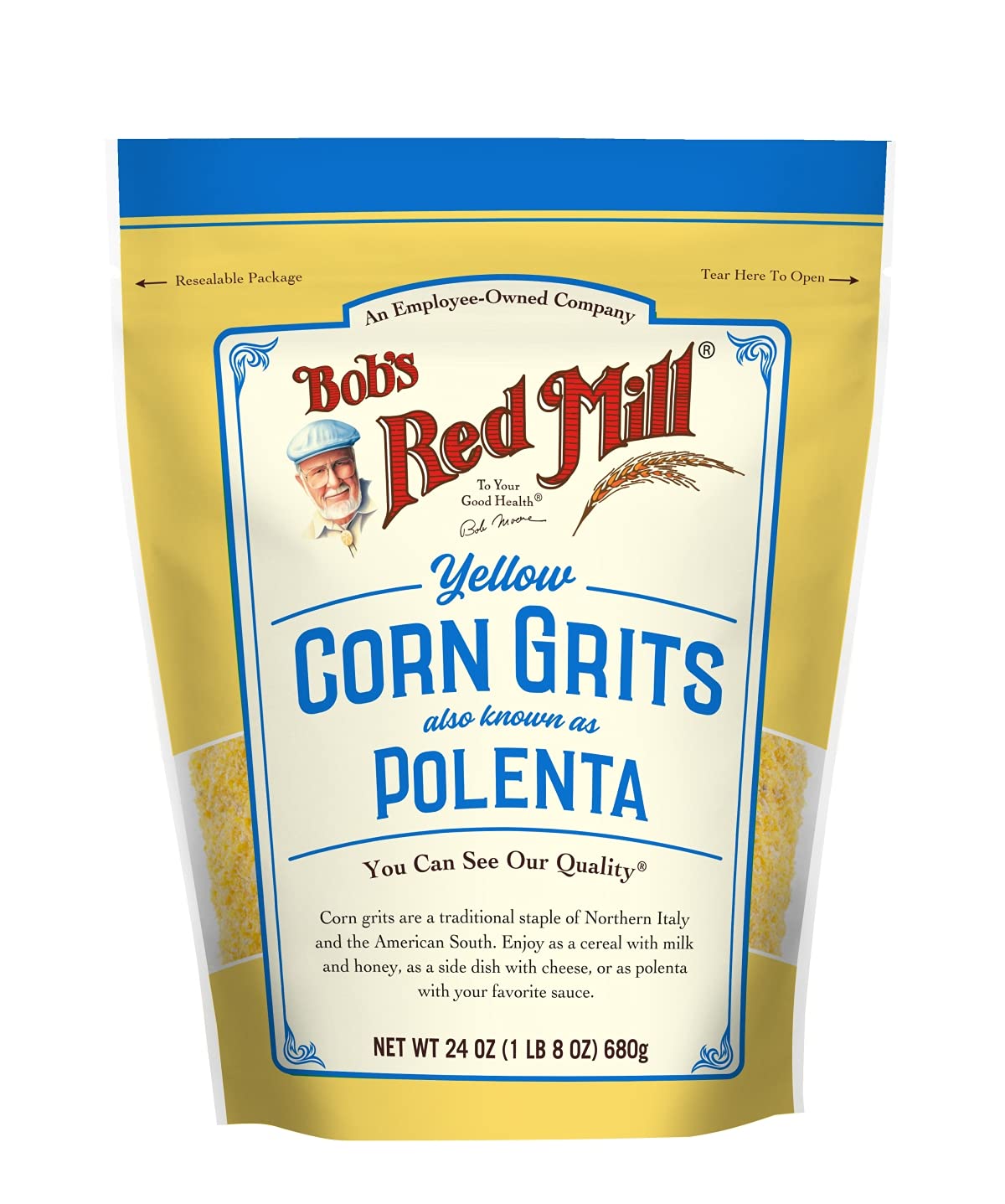 Bobs Red Mill Corn Grits / Polenta, 24oz (Pack of 4) - Vegan, Kosher