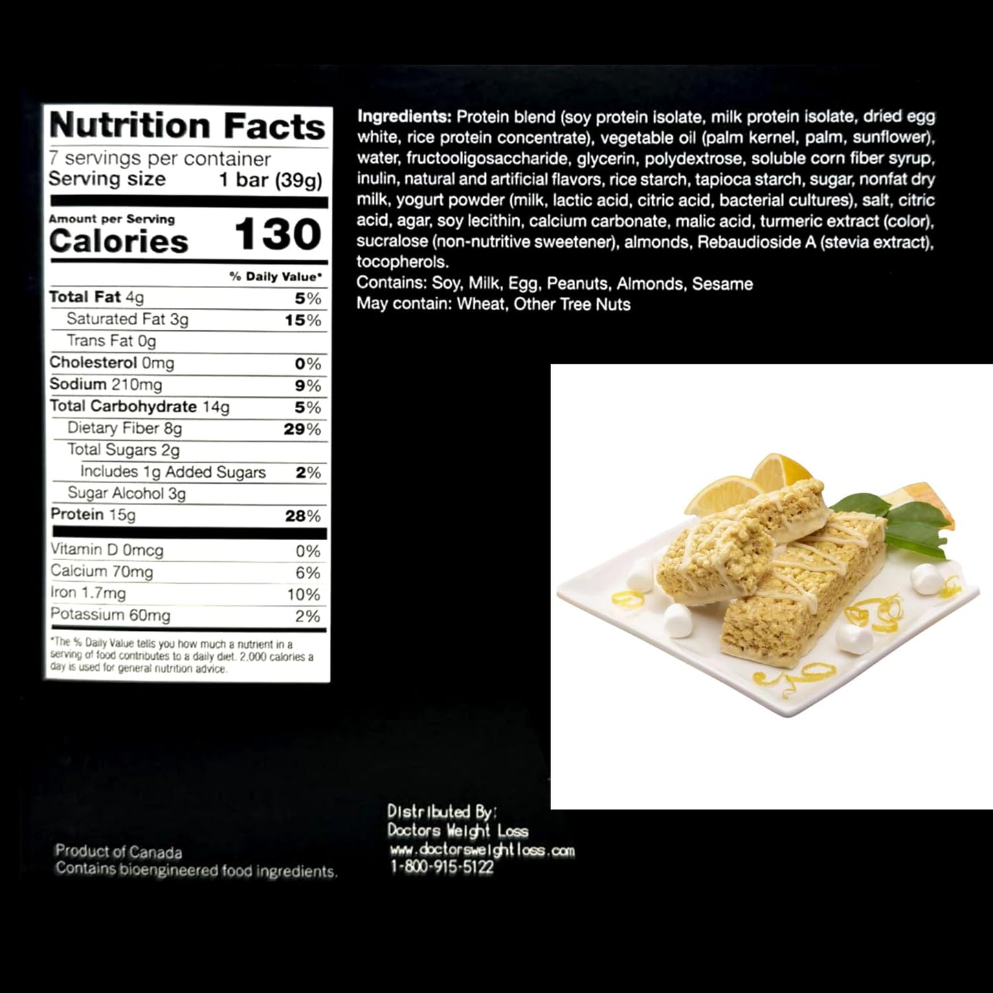 Protiwise – Lemon Fluffy High Protein 15G Bar | 7/Box | Weight Loss, Diet, Keto Friendly, Hunger Control, Meal Replacement | Gluten Free, Low Fat, Low Sugar