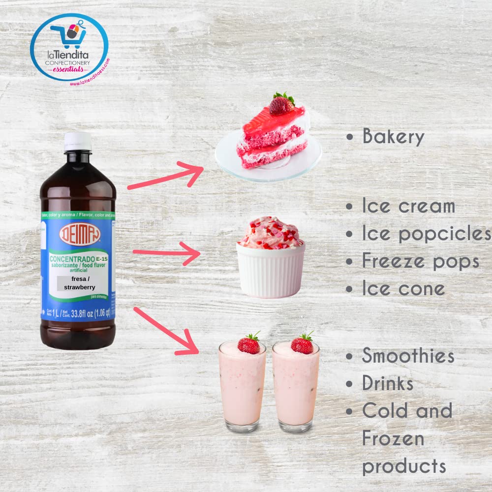 Deiman Artificial Food Flavoring Strawberry Concentrate, 33.8 fl oz