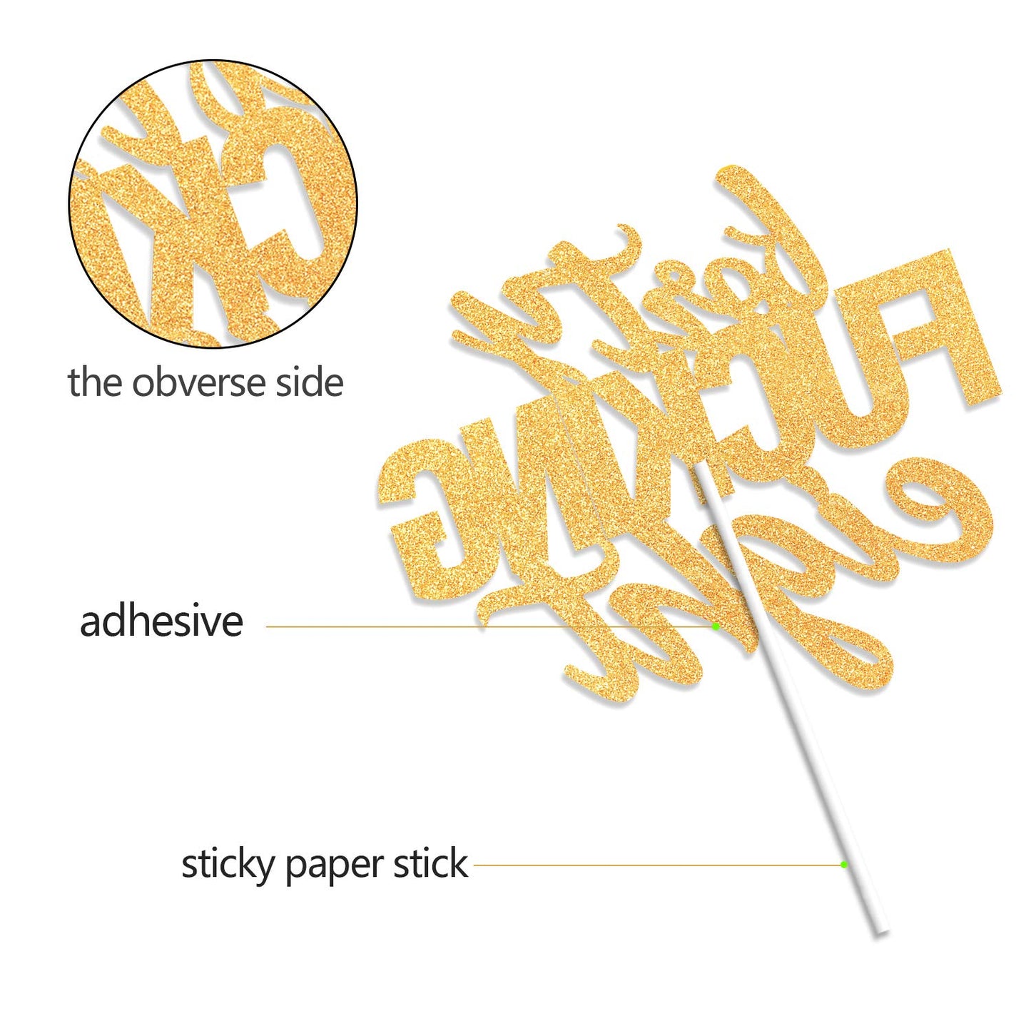 Forty Eight Gold Glitter Cake Toppers 48 Years Old 48Th Birthday Anniversary Party Decorations Supplies