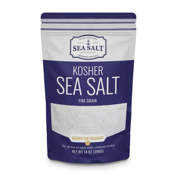 Fine Grain Kosher Salt  Non-Iodized & Natural Fine Replacement for Table Salt for Table Shakers  14 oz Bag