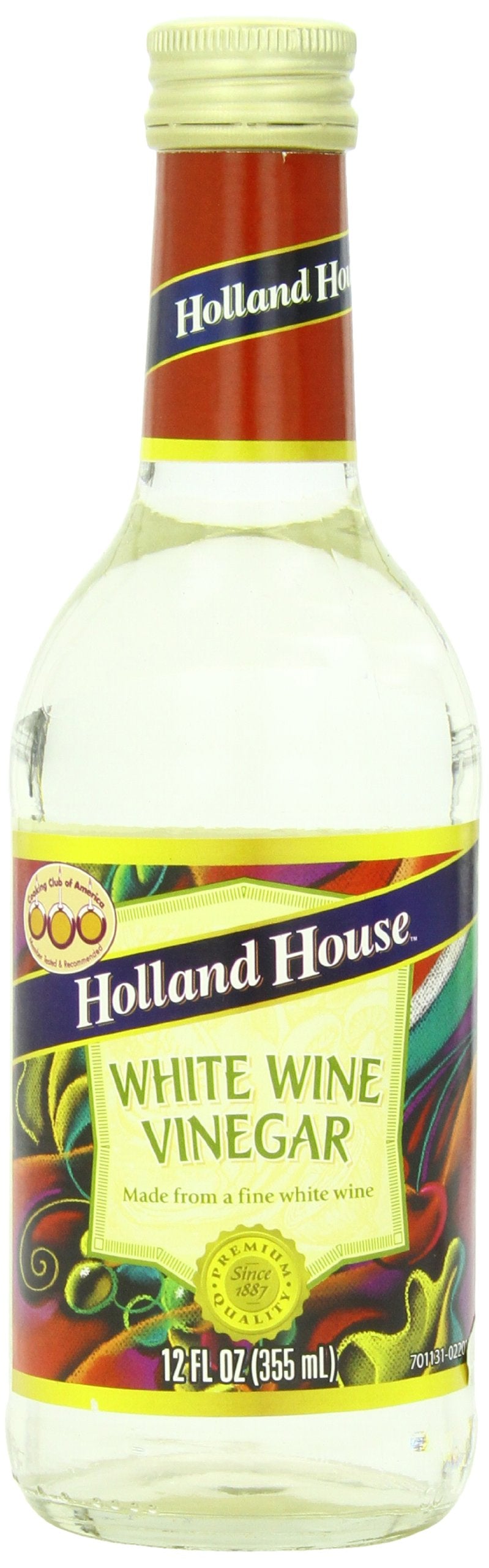 Holland House White Wine Vinegar, 12 Fl Oz, Pack of 6, Model 098548