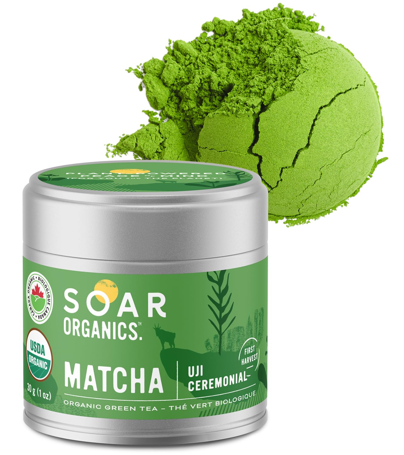 Soar Organics Uji Ceremonial Grade Matcha Green Tea Powder - Authentic Japanese Origin, 1 oz