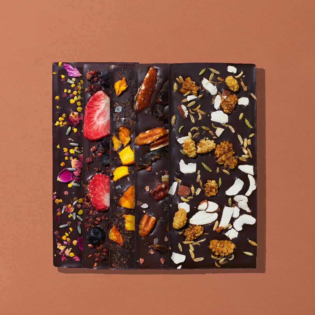 Spring & Mulberry Healthy Dark Chocolate Bars Sugar Free - Date Sweetened Chocolate Gift Box - Healthy Bars, Gluten Free & Vegan