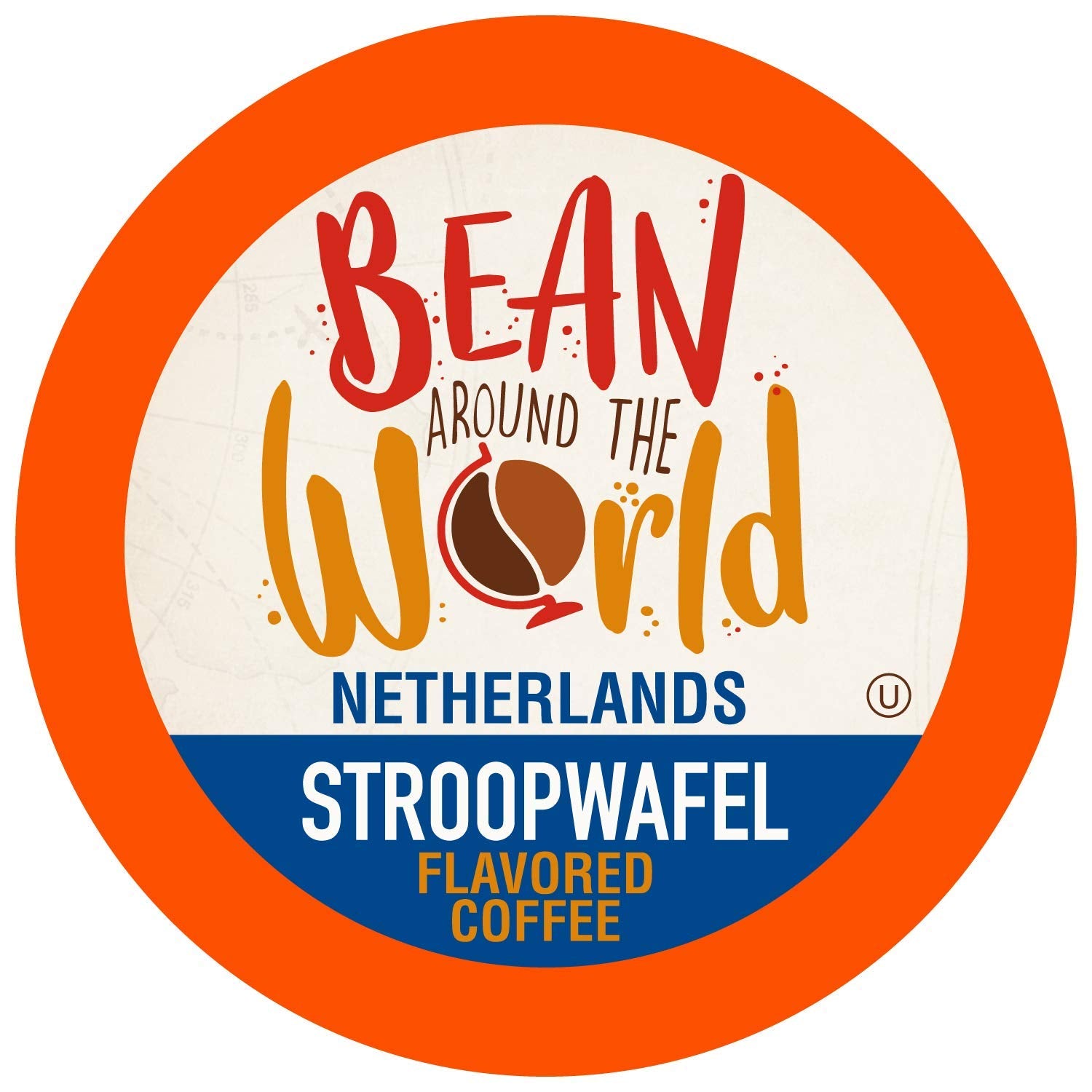 BEAN AROUND THE WORLD Flavored Coffee Compatible with Keurig 2.0, Stroopwafel, 40 Count