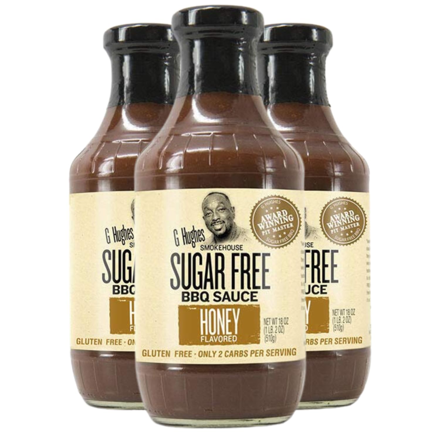G Hughes Sugar Free, Honey Bbq Sauce - Honey Barbecue Sauce, Sugar Free Bbq Sauce, Keto Honey Bbq Sauce, Gluten Free Honey Barbecue Sauces, Keto Bbq Sauces, Low Carb Barbecue Sauce -18 Oz (3-Pack)