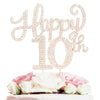 Happy 10Th Birthday Decorations,10Th Birthday Gold Rhinestone Cake Topper - Cheers To Ten Years Old Bday Party Metal Sparkly Cak