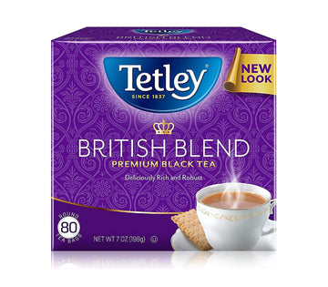 Tetley British Blend Premium Black Tea, 80 Teabags (Pack Of 6)