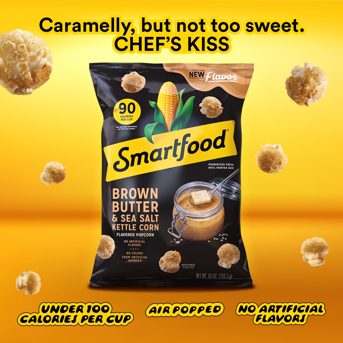 Smartfood Brown Butter & Sea Salt Kettle Corn Popcorn, 6.5 Oz