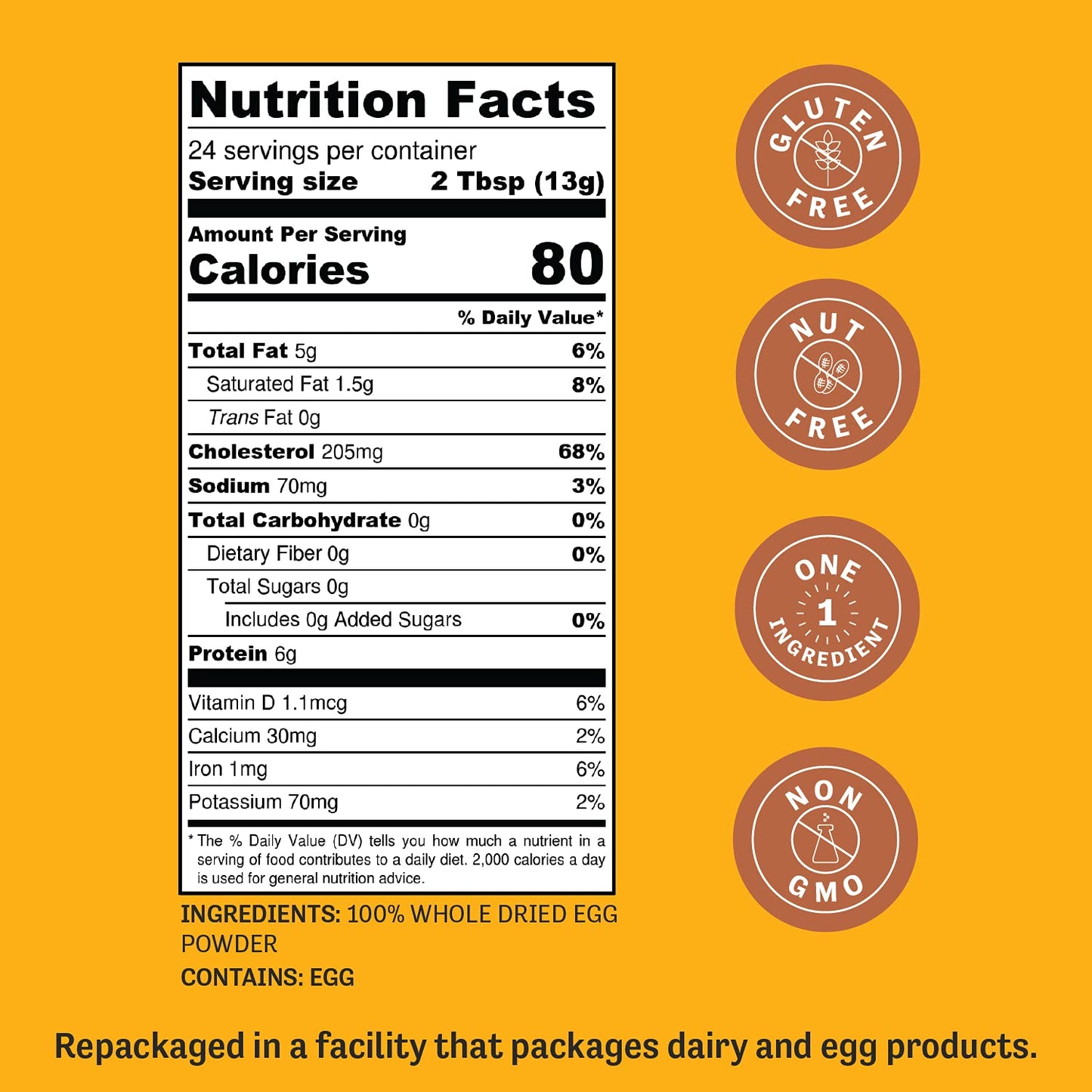 Judee s Gluten Free Dried Whole Egg Powder - Versatile Baking with Egg Powder - Camping & Backpacking with Protein Mix - Long-T