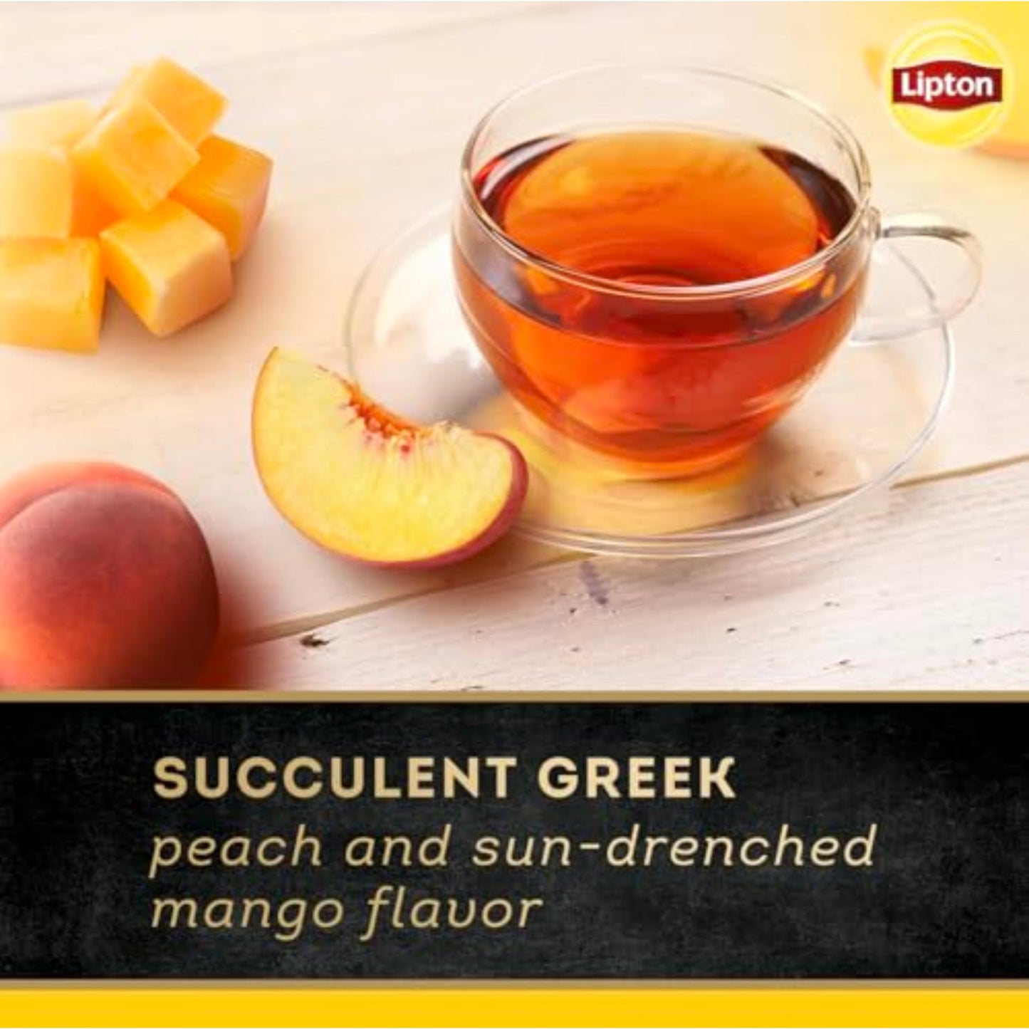 Lipton Black Tea Peach Mango, Flavored Pyramid Tea Bags, 80 Bags (20ct - Pack of 4)