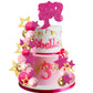 Memovan Hot Pink Girl Cake Toppers 36Pcs Ball Cake Decorations With Hot Pink Gold Balls Shiny Stars For Boho Girl Hot Pink Princ