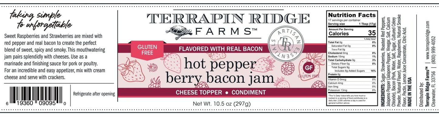 Terrapin Ridge Farms Hot Pepper Berry Bacon Jam - Sweet & Spicy - 10.5 oz Jar