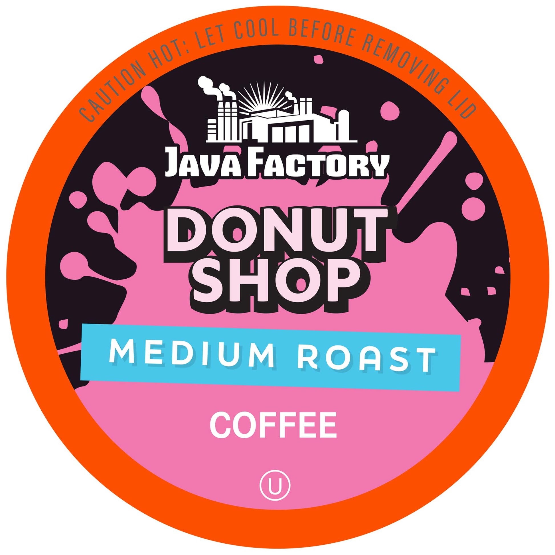 Java Factory Donut Shop Blend Medium Roast Coffee Pods, 80 Count, for Keurig K Cup Brewers, Model JFR DS80