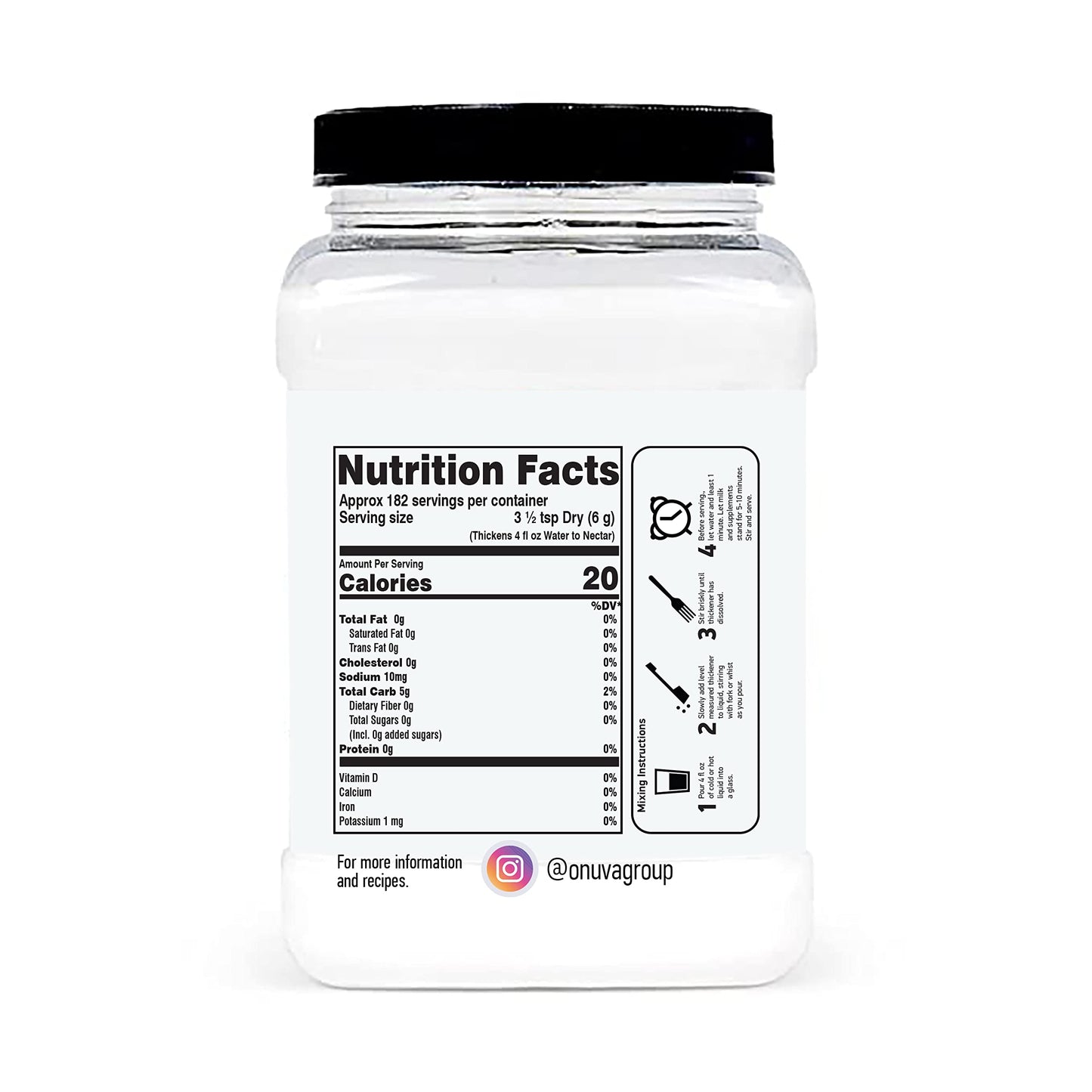 Thickener By Onuva - 1.50 Lb (680G) - Food & Beverage Thickener - Instant Thickener For Liquids And Foods
